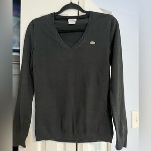 Lacoste black v-neck sweater European size 40 (s/m)